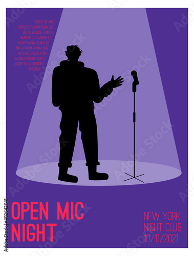 Vector poster of Open Mic Night concept