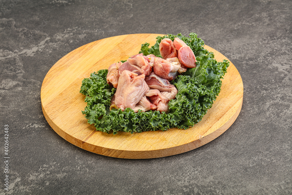 Raw chicken stomach for cooking