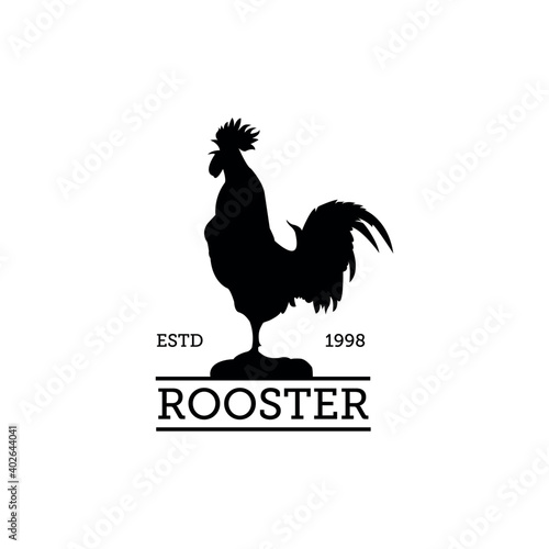 chicken logo vintage vector illustration design, rooster logo design
