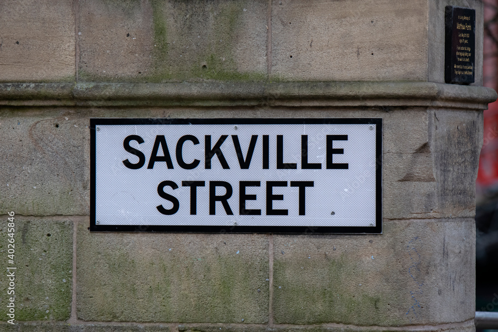 Street Sign Sackville Manchester England 2019