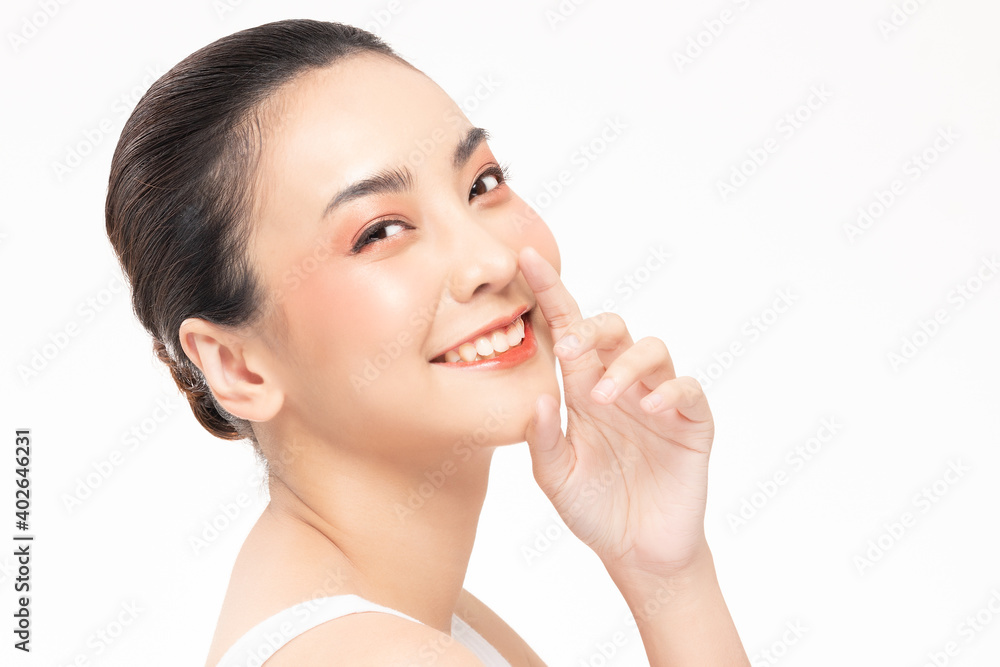 © sopradit - Beauty asian women  touching nose  skin care healthy and skin.