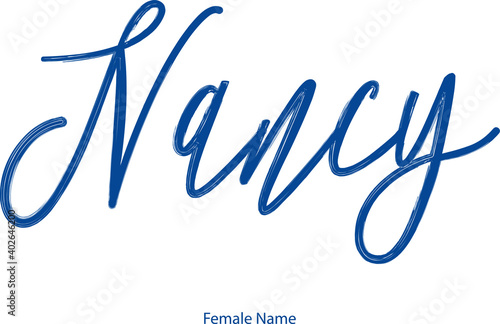 Nancy Female name - in Stylish Lettering Cursive Typography Text