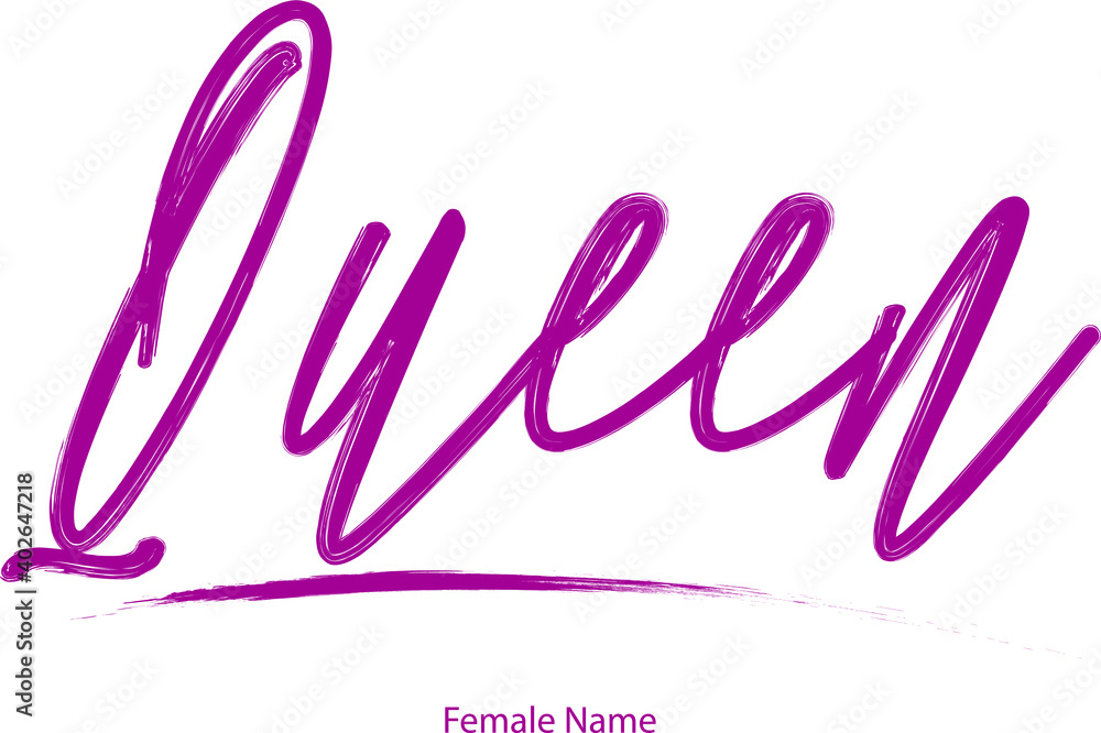 Queen Female name - in Stylish Lettering Cursive Typography Text