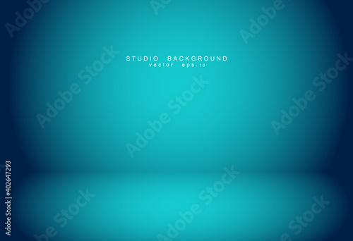 Empty blue studio room Backdrop. Light interior with copyspace for your creative project . Vector illustration EPS 10