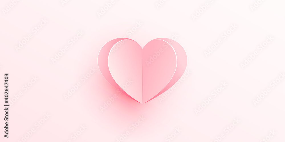 Paper heart for Valentine's Day design. Vector Illustration