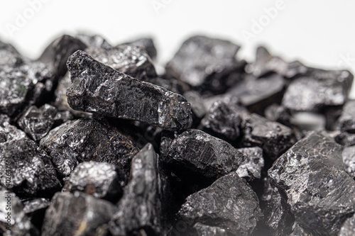 raw coal isolated in white background