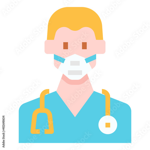 Doctor icon for webpage, application, card, printing, social media, posts etc.