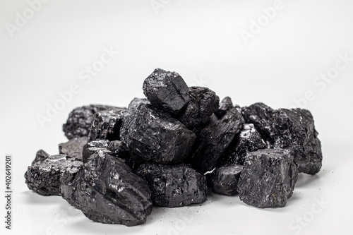 raw coal isolated in white background