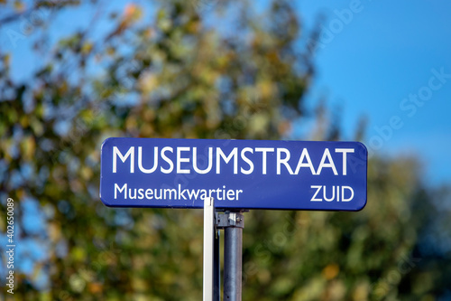 Street Sign Museumstraat At Amsterdam The Netherlands 2018 © Robertvt