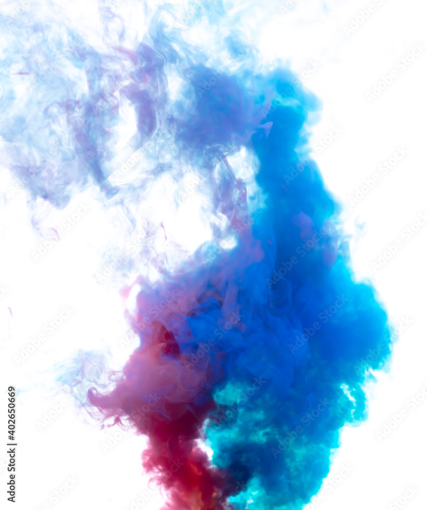 Blue and pink smoke isolated on a white Blue and pink smoke isolated on a white