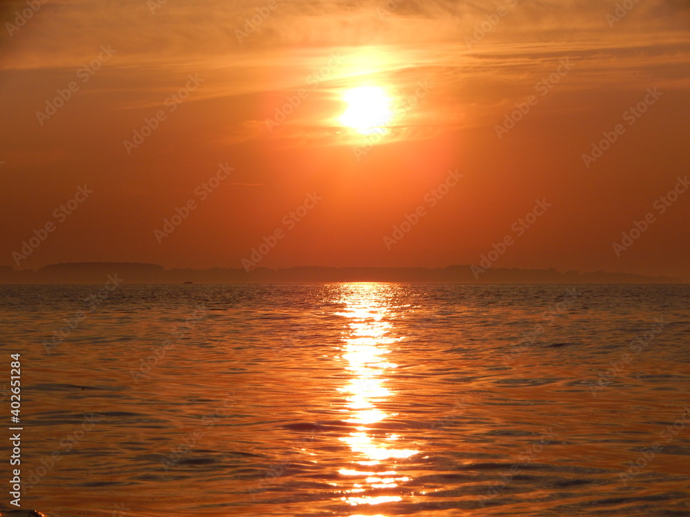 sunset in the sea