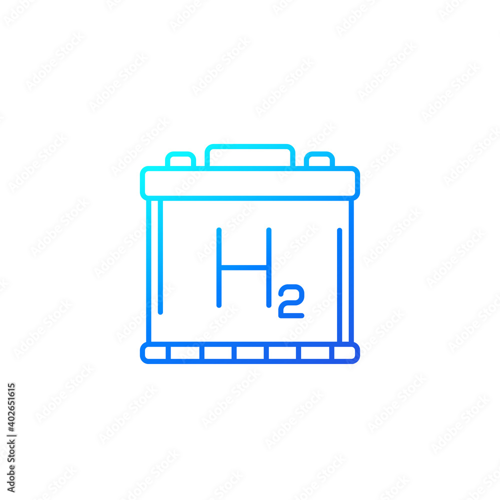 hydrogen battery line icon on white hydrogen battery line icon on white