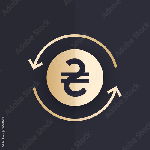 hryvnia exchange vector icon, ukrainian currency