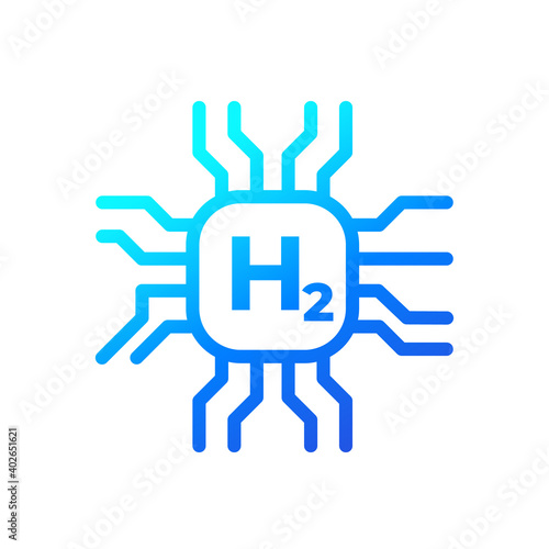 hydrogen synthesis icon on white