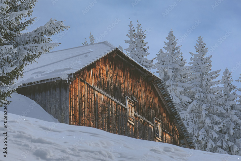 Weathered Barn in the French Alps