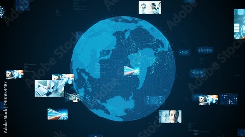 Wallpaper Mural グローバルネットワーク  デジタルコンテンツ Torontodigital.ca