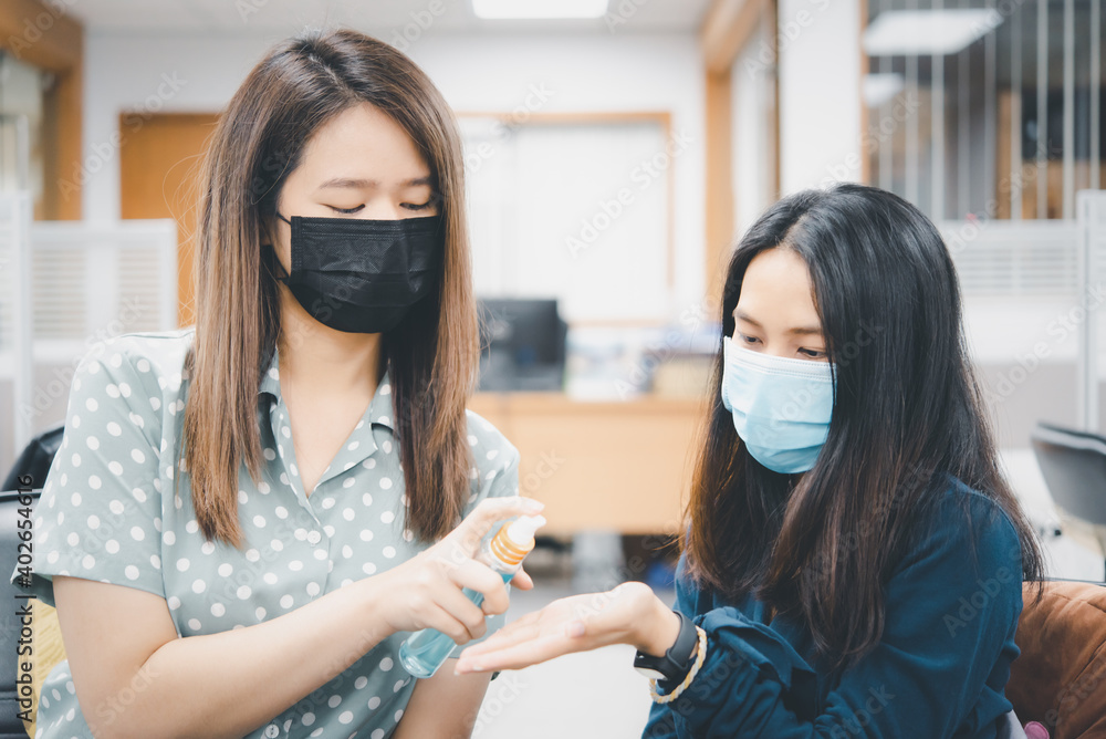 Women wearing mask protection epidemic flu covid19