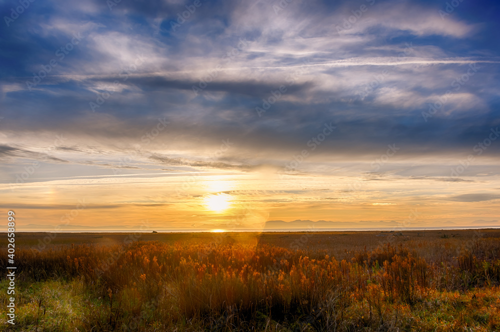 Beautiful HDR sunset landscape