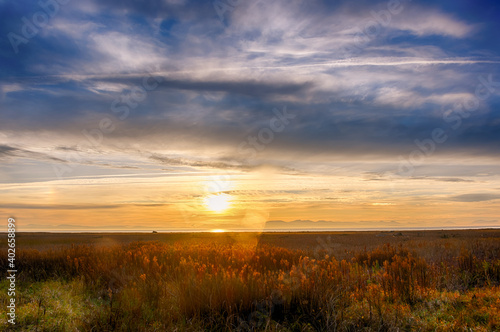 Beautiful HDR sunset landscape