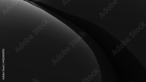 Abstract black background. Smooth black wave. Glossy Plastic. Dark luxury texture. Oil  petroleum. Black tar  gum. 3d rendering