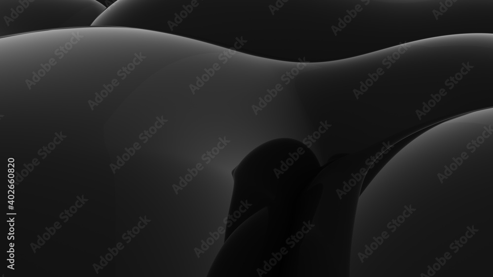 Abstract black background. Smooth black wave. Glossy Plastic. Dark luxury texture. Oil, petroleum. Black tar, gum. 3d rendering Abstract black background. Smooth black wave. Glossy Plastic. Dark luxury texture. Oil, petroleum. Black tar, gum. 3d rendering