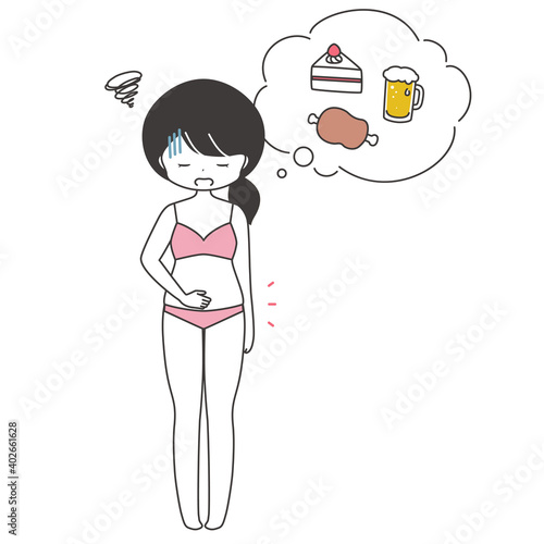 食べすぎで太ったダイエット前の女性