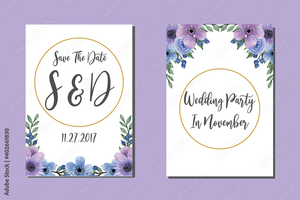 Floral Watercolor Wedding invitation Set