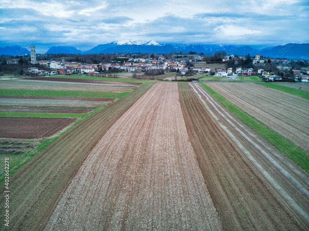 Fototapeta premium Geometries of nature and man. View from above.
