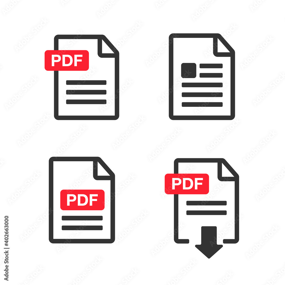 PDF file download icon. Document text, symbol web format information PDF file download icon. Document text, symbol web format information