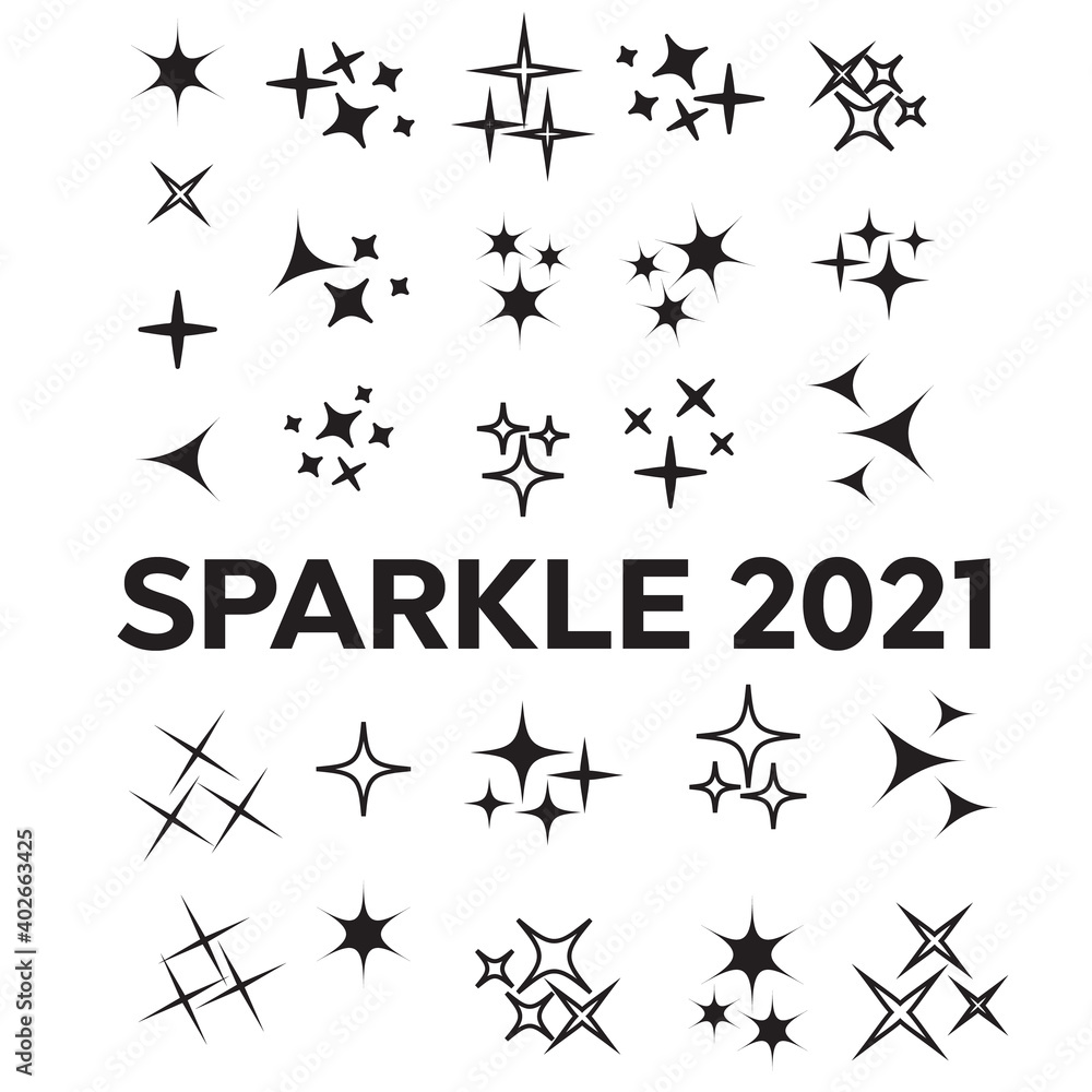 Icon star. Sparkles collection. Sparks vector icons set Icon star. Sparkles collection. Sparks vector icons set
