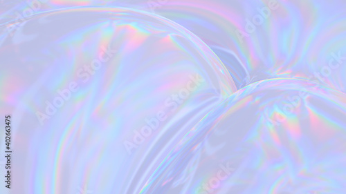Abstract digital fabric. Sci-fi background. Holographic neon foil. 3D illustration