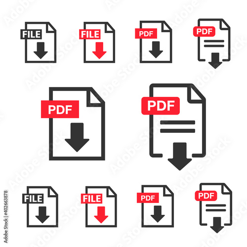 File Icons. File Icons line style illustration. Document icon set