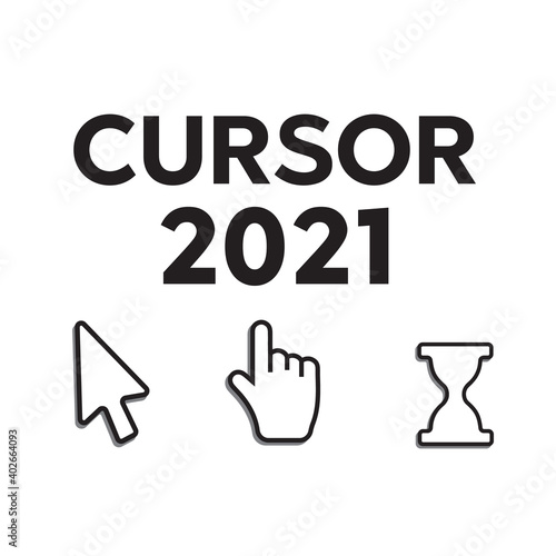 Hand click cursor or pointer icon. Mouse computer cursor