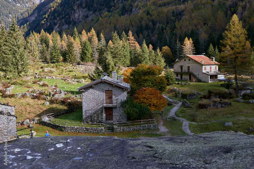 Autumn foliage in the mountain landscape