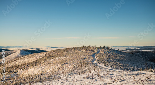 Szczyt Skrzyczne- droga na małe skrzyczne- zima 2021 - szlak górski - skitury