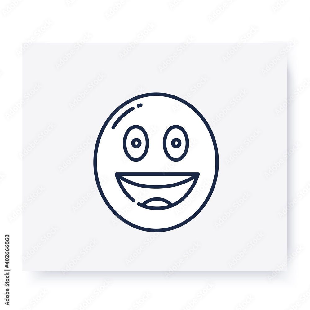 Grinning face line icon. Smiled face, emoticon with smiling eyes. Outline drawn smiley. Facial expression emoji. Isolated vector illustration. Editable stroke Grinning face line icon. Smiled face, emoticon with smiling eyes. Outline drawn smiley. Facial expression emoji. Isolated vector illustration. Editable stroke