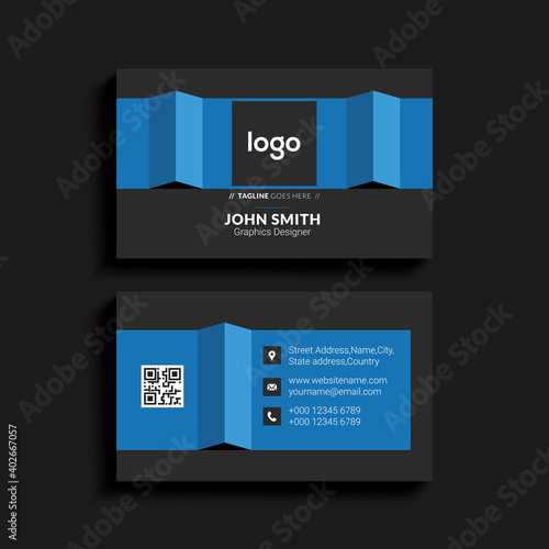 dark business card modern design. Luxury vector business card template. Premium design. Elegant corporate identity.
