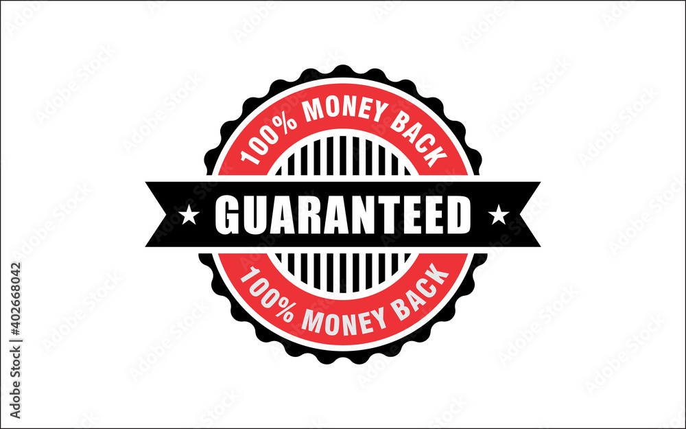 Obraz premium Illustration vector graphic of money back guaranteed sign design template-12