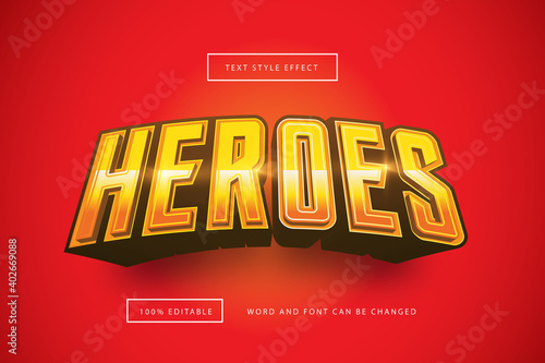 RED HEROES Text Effect Editable premium free download
