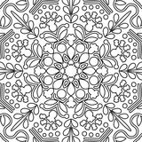 Coloring book pages. Mandala. Indian antistress medallion. Abstract islamic flower. Children's and adult anti-stress coloring book. White background, black outline. Vector illustration