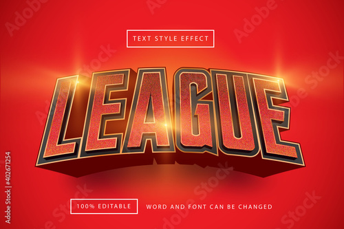 Red League Text Effect Editable text effect premium free download