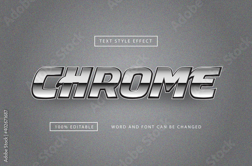 Bold Chrome text effect Editable text effect premium free download