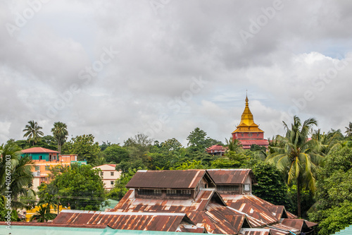 Yangon Myanmar Burma Southeast Asia, view to the cityscape and landscape