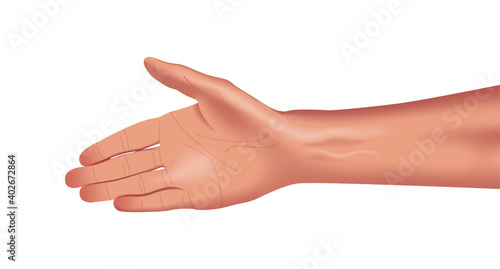 Vector hand in gradient style