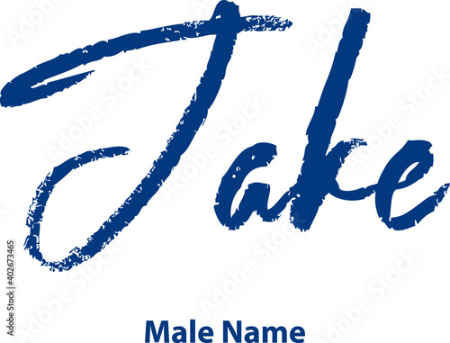 Jake-Male Name Written Letter Brush Calligraphy Text photo