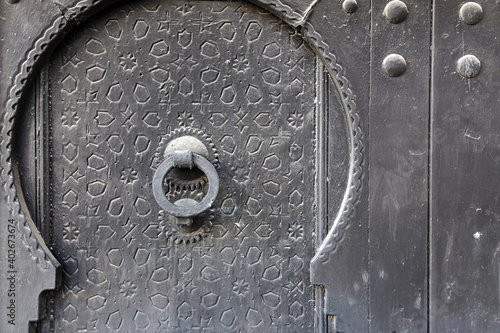 Details of arabic architecture in the old medina of Tangier.Morocco