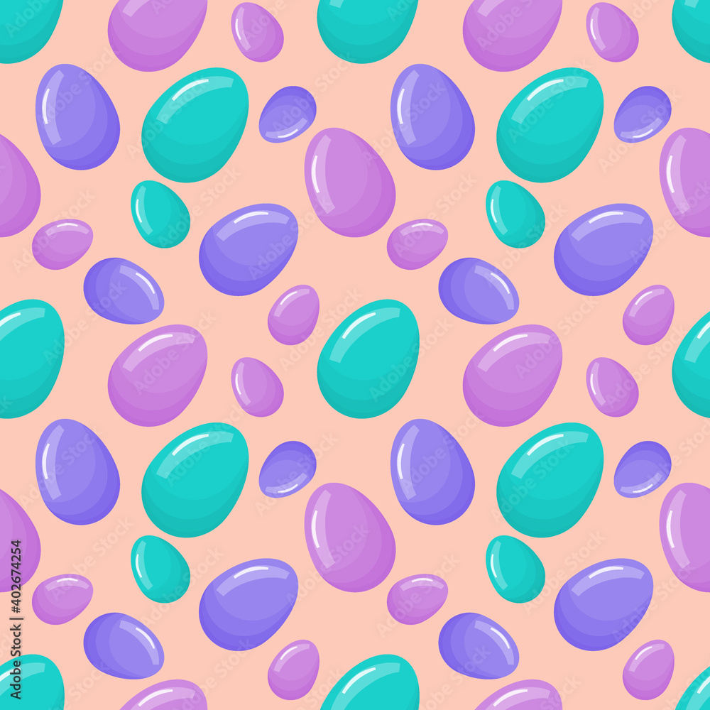 Seamless pattern with Easter colored eggs. Spring bright eggs for the Easter holiday. Vector illustration. Seamless pattern with Easter colored eggs. Spring bright eggs for the Easter holiday. Vector illustration.
