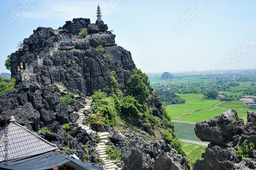 Stunning view from Hang Mua Mountain or Mua Cave, in Ninh Binh, Vietnam - ベトナム ニンビン ムア洞窟 頂上 photo