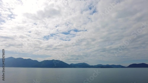 Koh Chang Island, Trat Thailand. The View of sea and cloudy sky in summer day. sea space area.