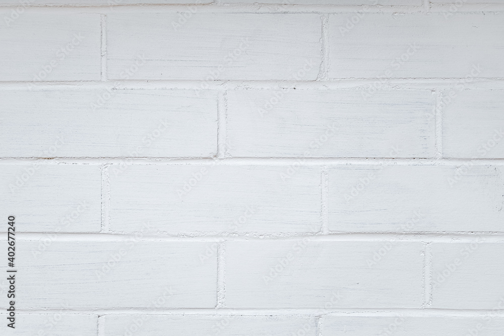 Fototapeta premium A brick wall painted white